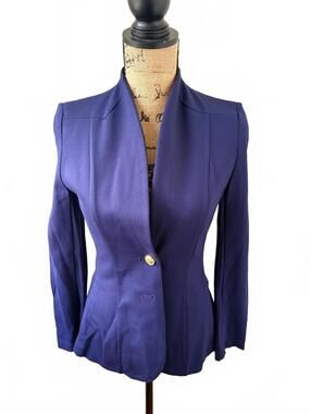 Marycrafts Hollywood Vintage Navy Blue Blazer Jacket Size 4